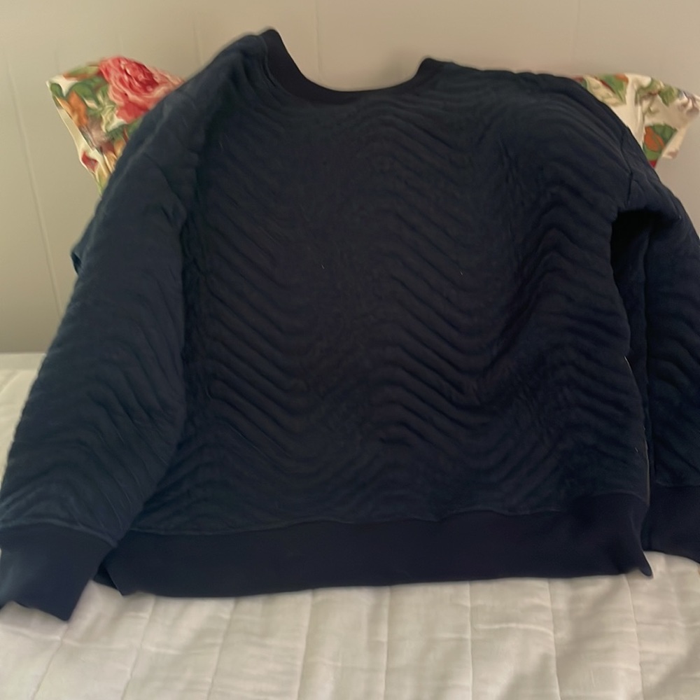 Madewell Navy Quilted Sweatshirt Large